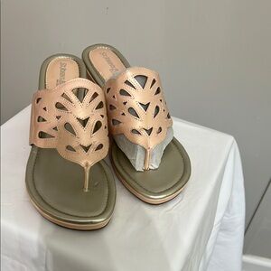 St. John's Bay Women's Sandals in Gold and Olive